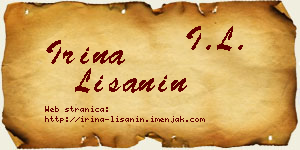 Irina Lišanin vizit kartica